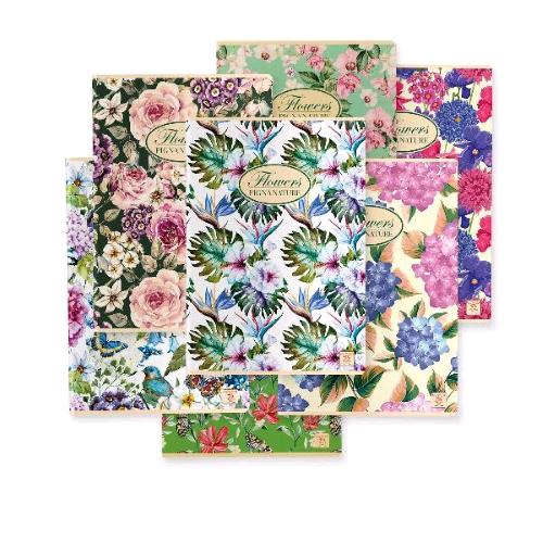 PIGNA FLOWERS QUADERNO COLLATO 80GR 210X297 mm A4 RIGHE OC COLORI ASSORTITI CONF 10 Pz.