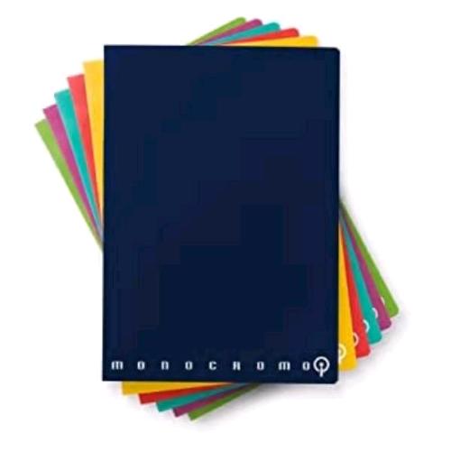 PIGNA MAXI MONOCROMO QUADERNO PUNTO METALLICO 80 GR 210X297 mm A4 46 FOGLI A QUADRETTI 4M COLORI ASSORTITI CONF 6 Pz.