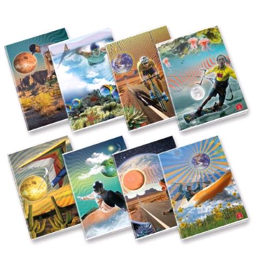 PIGNA SPORT QUADERNO MAXI PUNTO METALLICO 80 GR 210X297 mm A4 20 FOGLIA A QUADRETTI 5M SOGGETTI ASSORTITI CONF 10 Pz.