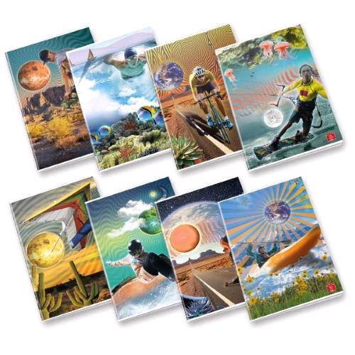 PIGNA SPORT QUADERNO MAXI PUNTO METALLICO 80 GR 210X297 mm A4 20 FOGLIA A RIGHE 0C SOGGETTI ASSORTITI CONF 10 Pz.