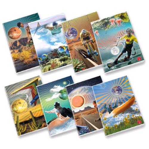 PIGNA SPORT QUADERNO MAXI PUNTO METALLICO 80 GR 210X297 mm A4 20 FOGLIA A RIGHE 1R SOGGETTI ASSORTITI CONF 10 Pz.