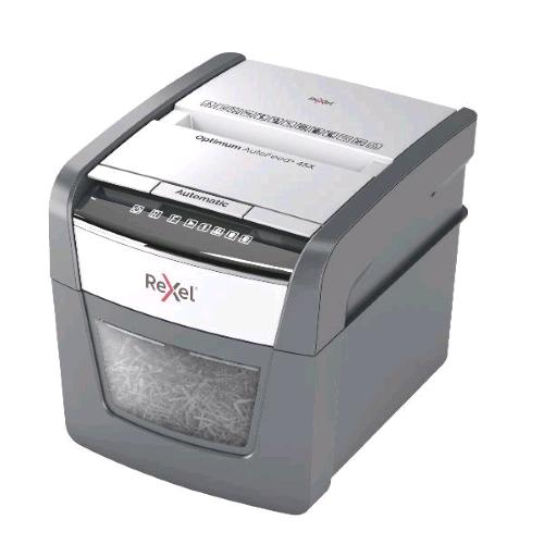 REXEL OPTIMUM AUTOFEED+ 45X DISTRUGGIDOCUMENTI A FRAMMENTO CESTINO 20 LT CAPACITA' 45 FOGLI