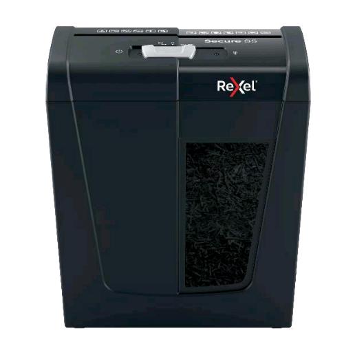 REXEL SECURE S5 DISTRUGGIDOCUMENTI A STRISCE CESTINO 10 LT CAPACITA' 5 FOGLI NERO
