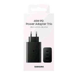 SAMSUNG EP-T6530 CARICABATTERIE TRE PORTE SUPER FAST CHARGING TRIO 65W NERO 2XUSB-C 1XUSB-A BLACK