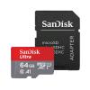 SANDISK ULTRA MICRO SDXC 64GB CLASSE 10 U1 A1 UHS-I CON ADATTATORE ROSSO GRIGIO