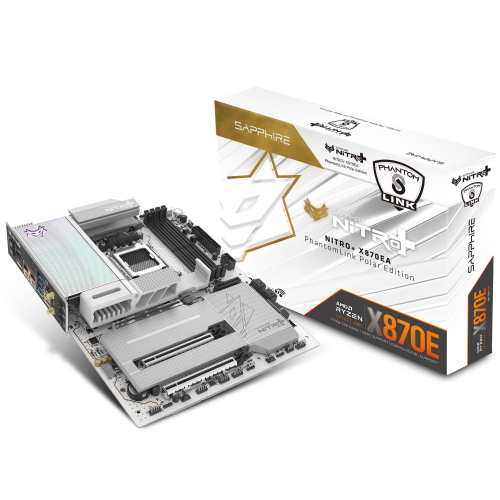 Sapphire NITRO+ X870EA PhantomLink Polar Edition — scheda madre AM5, DDR5, ATX