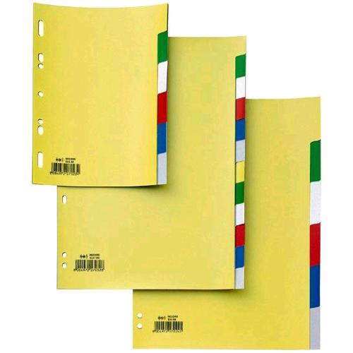 SEI ROTA RECORD INTERCALARE NEUTRO IN PP TASTI SCRIVIBILI FORATURA UNIVERSALE 210X297 mm COLORI ASSORTITI CONF 6 Pz.