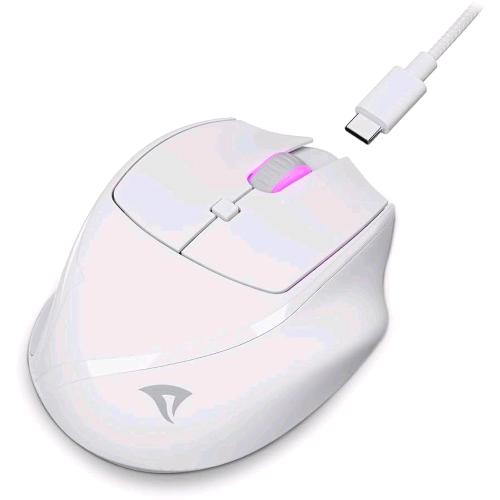 SHARKOON OFFICEPAL M25W MOUSE WIRELESS O CABLATO 4.000 DPI SENSORE PIXART-PAW3104 CLIC SILENZIOSO BIANCO