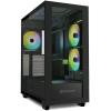 SHARKOON REBEL C60 RGB BLACK CASE ATX 4 VENTOLE x 120mm ARGB PANNELLO LATERALE E FRONTALE IN VETRO TEMPERATO NERO
