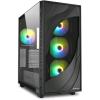 SHARKOON REBEL C80G RGB CASE GAMING CON FRONTALE E LATERALE IN VETRO TEMPERATO ILLUMINAZIONE RGB NERO