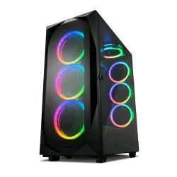 SHARKOON REV300 CASE TOWER ARGB ATX EATX MICRO ATX MINI-ITX VETRO TEMPERATOF VENTOLE 3X140MM 4X120MM 2xUSB 2.0 2xUSB 3.2 A 1xUSB 3.2 TYPE-C COLORE NERO