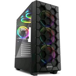 Sharkoon RGB Hex — case ATX con 6 ventole ARGB da 120 mm, nero