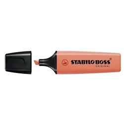 STABILO BOSS ORIGINAL PASTEL EVIDENZIATORE PUNTA A SCALPELLO 2/5 mm ROSA CORALLO CONF 10 Pz.
