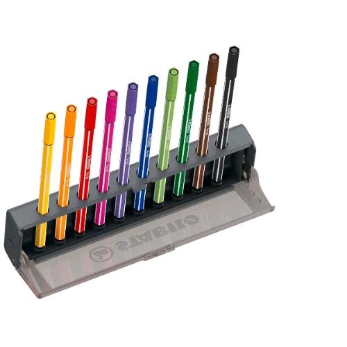STABILO CLICK SET PEN 68 PENNARELLO TRATTO 1 mm COLORI ASSORTITI CONF 10 Pz.