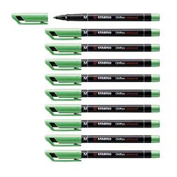 STABILO OHPEN MEDIA PENNA RICARICABILE PUNTA IN FIBRA 1 mm COLORE VERDE CONF. 10 Pz.