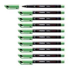 STABILO OHPEN SUPERFINE PENNA RICARICABILE PUNTA IN FIBRA 0.4 mm COLORE VERDE CONF. 10 Pz.