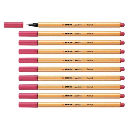 STABILO POINT 88 PENNA PUNTA IN FIBRA 0.40 mm ROSSO FRAGOLA CONF 10 Pz.