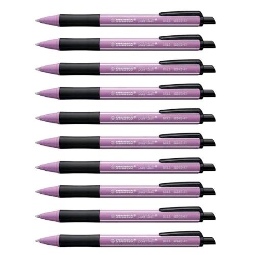 STABILO POINTBALL PENNA A SFERA A SCATTO PUNTA CONICA TRATTO 0.5 mm INCHIOSTRO GIGLIO VIOLA CONF 10 Pz.