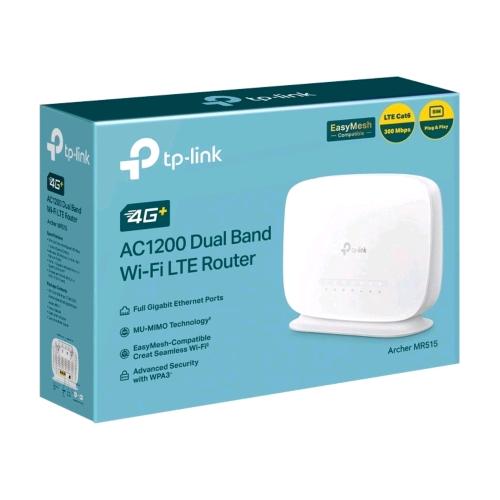 TP-LINK ARCHER MR515 ROUTER 4G+ CAT6 WIRELESS AC1200 DUAL BAND WWAN SWITCH A 3 PORTE 1GbE BIANCO