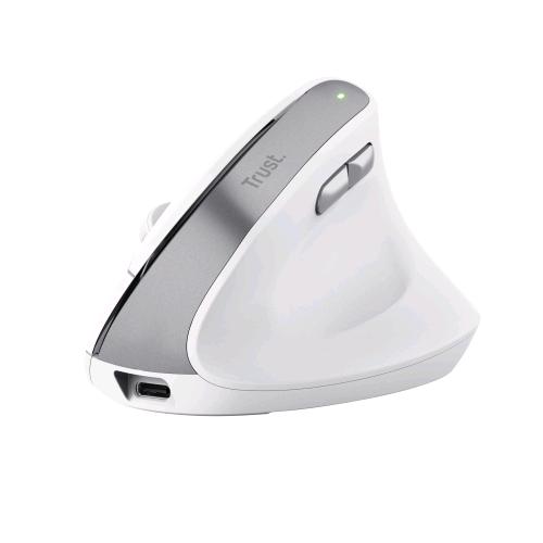 TRUST BAYO II ERGONOMIC MOUSE OTTICO VERICALE MANO DESTRA RF WIRELESS 2.400 DPI BIANCO