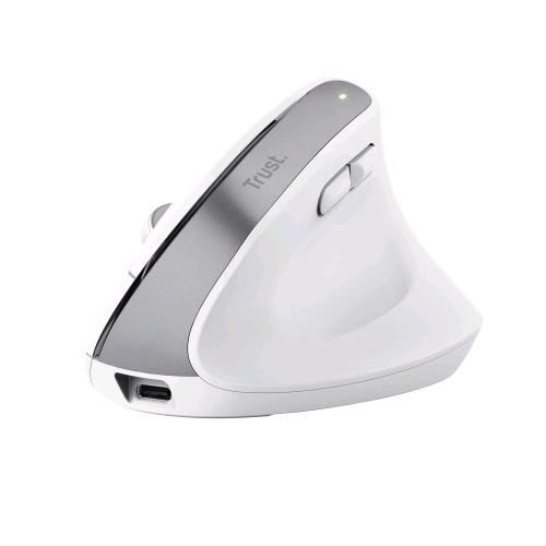 TRUST BAYO+ ERGONOMIC MOUSE OTTICO VERICALE MANO DESTRA WIRELESS RF + BLUETOOTH 2.400 DPI BIANCO