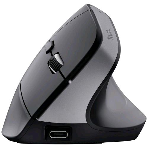 TRUST BAYO+ MOUSE OTTICO ERGONOMICO BLUETOOTH + RF 2.4GHz MULTIDISPOSITIVO 6 PULSANTI 800-2.400 DPI REGOLABILI GRIGIO/NERO
