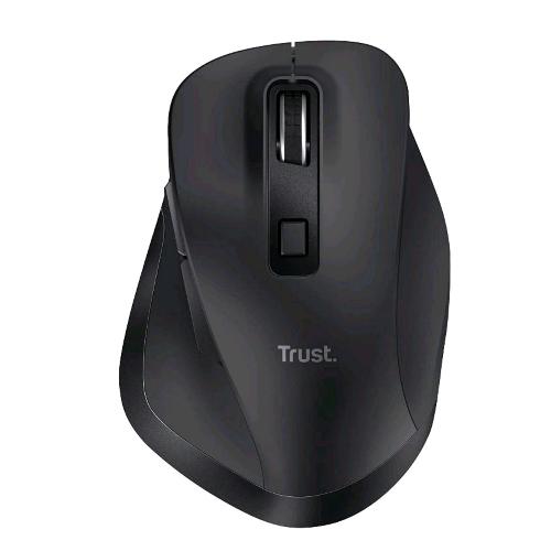 TRUST FYDA MOUSE WIRELESS RICARICABILE ERGONOMICO 800-2400 DPI 6 PULSANTI RICEVITORE USB BLACK