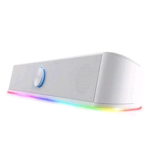 TRUST GXT 619 THORNE RGB SPEAKERS SOUND BAR ILLUMINATA RGB PER PC CON INGRESSO AUX E CUFFIA 6W RMS (12W PICCO) - BIANCO