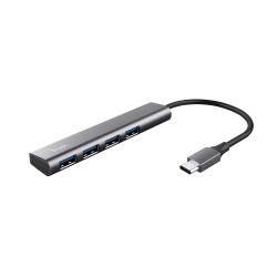TRUST HALYX 4 PORTE HUB USB-A 3.2 GEN 1 VELOCITA 5 GBPS MULTIPRESA USB PLUG & PLAY SDOPPIATORE MULTIPORTA USB-A ADATTATORE COMPATTO PER PC LAPTOP DESKTOP PORTATILE MACBOOK GRIGIO