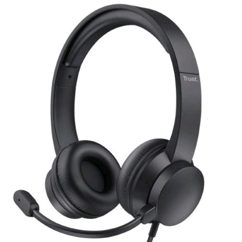TRUST HS-260 CUFFIE CON MICROFONO USB CON RIDUZIONE RUMORE ENC PER PC - NOTEBOOK NERO