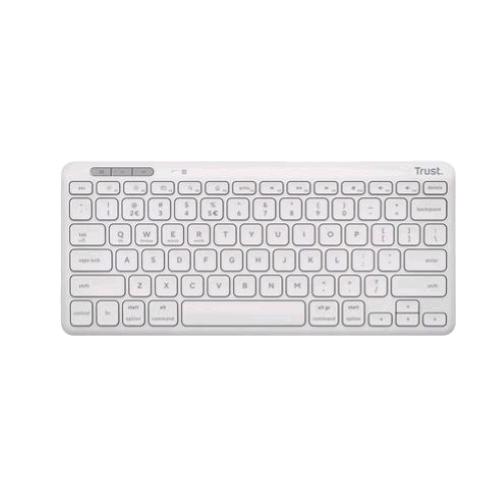 TRUST LYRA TASTIERA WIRELESS COMPATTA MULTIDISPOSITIVO USB-A USB-C LAYOUT ITALIA BIANCO