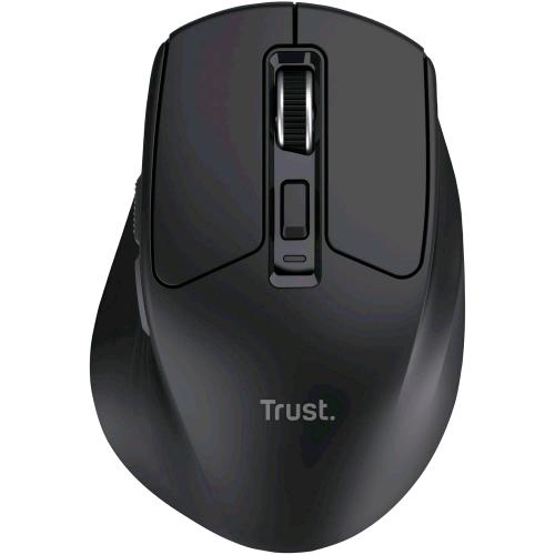 TRUST NIVEN COMFORT MOUSE OTTICO WIRELESS ERGONOMICO RICARICABILE MULTIDISPOSITIVO BLUETOOTH + RF 2.4GHz 800-3200 DPI SELEZIONABILI PULSANTI SILENZIOSI NERO