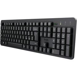 TRUST ODY II TASTIERA WIRELESS SILENZIOSA LAYOUT ITALIANO QWERTY TASTI A PROFILO RIBASSATO RESISTENTE AGLI SCHIZZI RICEVITORE USB 2.4GHz PER LAPTOP MAC NERO