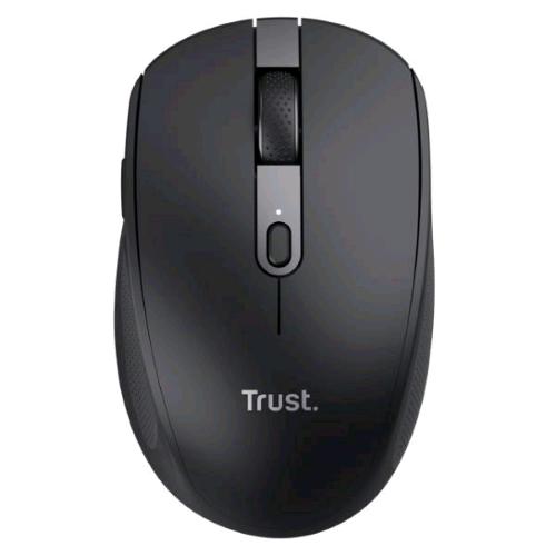 TRUST OZAA COMPACT MOUSE OTTICO WIRELESS RICARICABILE SILENZIOSO CON DOPPIA CONNESSIONE BLUETOOTH T + RF 2,4GHz COLLEGABILE FINO A 3 DISPOSITIVI 6 PULSANTI 3.200 DPI NERO