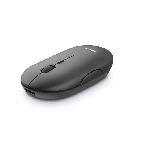 Trust Puck mouse wireless ricaricabile, Bluetooth e USB, 1.600 DPI, nero