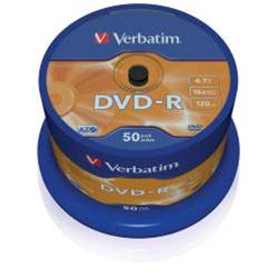 VERBATIM DVD-R 4.7GB 16X SPINDLE 50PZ
