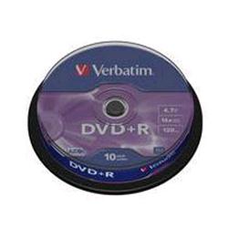 VERBATIM DVD+R 4 7GB 16X SPINDLE 10 PZ