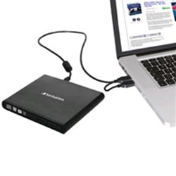 VERBATIM MASTERIZZATORE ESTERNO PORTATILE DVD-RWUSB 2.0 NERO + SOFTWARE