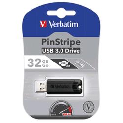 Verbatim PinStripe, chiavetta USB-A 3.2 Gen 1, 32 GB, nero