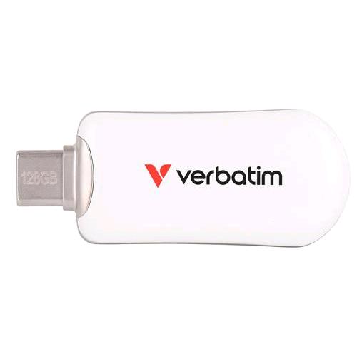 VERBATIM PLECTRA 128GB FLASH DRIVE USB-C 3.2 Gen 1 (3.1 Gen 1) BIANCO