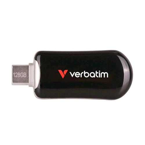 VERBATIM PLECTRA 128GB FLASH DRIVE USB-C 3.2 Gen 1 (3.1 Gen 1) NERO