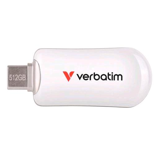 VERBATIM PLECTRA 512GB FLASH DRIVE USB-C 3.2 Gen 1 (3.1 Gen 1) BIANCO
