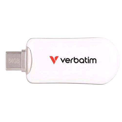 VERBATIM PLECTRA 64GB FLASH DRIVE USB-C 3.2 Gen 1 (3.1 Gen 1) BIANCO