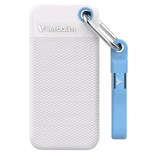 Verbatim Pocket SSD Colour Edition 1 TB USB-C — bianco e azzurro