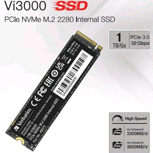 Verbatim Vi3000 SSD 1 TB M.2 NVMe PCIe Gen 3 x4