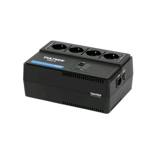 VULTECH UPS700VA-XS UPS GRUPPO DI CONTINUITA' 700VA 390 W LINE INTERACTIVE CON ONDA PSEUDOSINUOSIDALE 4x BIPASSO/SCHUKO + x 2 USB CON SOFTWARE