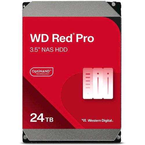 Western Digital Red Pro WD241KFGX, hard disk NAS 24 TB, SATA 6 Gb/s, OptiNAND, 512 MB, 7200 rpm
