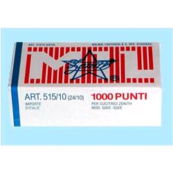 ZENITH 515/10 PUNTI METALLICI ACCIAIO S 24/10 MM CONF 10X1000 PUNTI