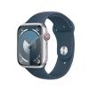 APPLE WATCH SERIES 9 GPS + CELLULAR 45mm ALUMINIUM CASE SILVER CON CINTURINO SPORT BAND STORM BLUE S/M