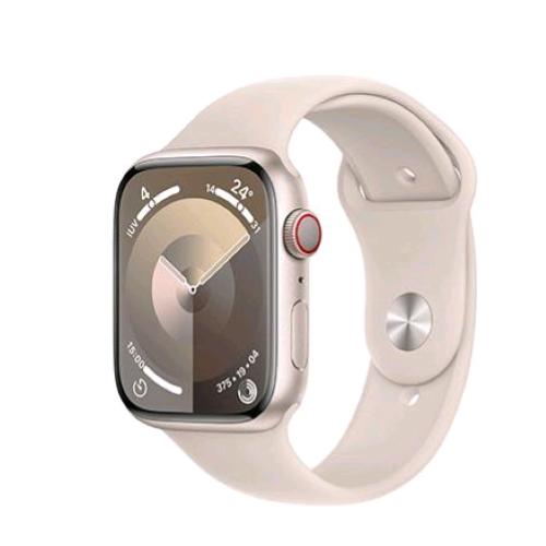 APPLE WATCH SERIES 9 GPS + CELLULAR 45mm ALUMINIUM CASE STARLIGHT CON CINTURINO SPORT BAND STARLIGHT M/L